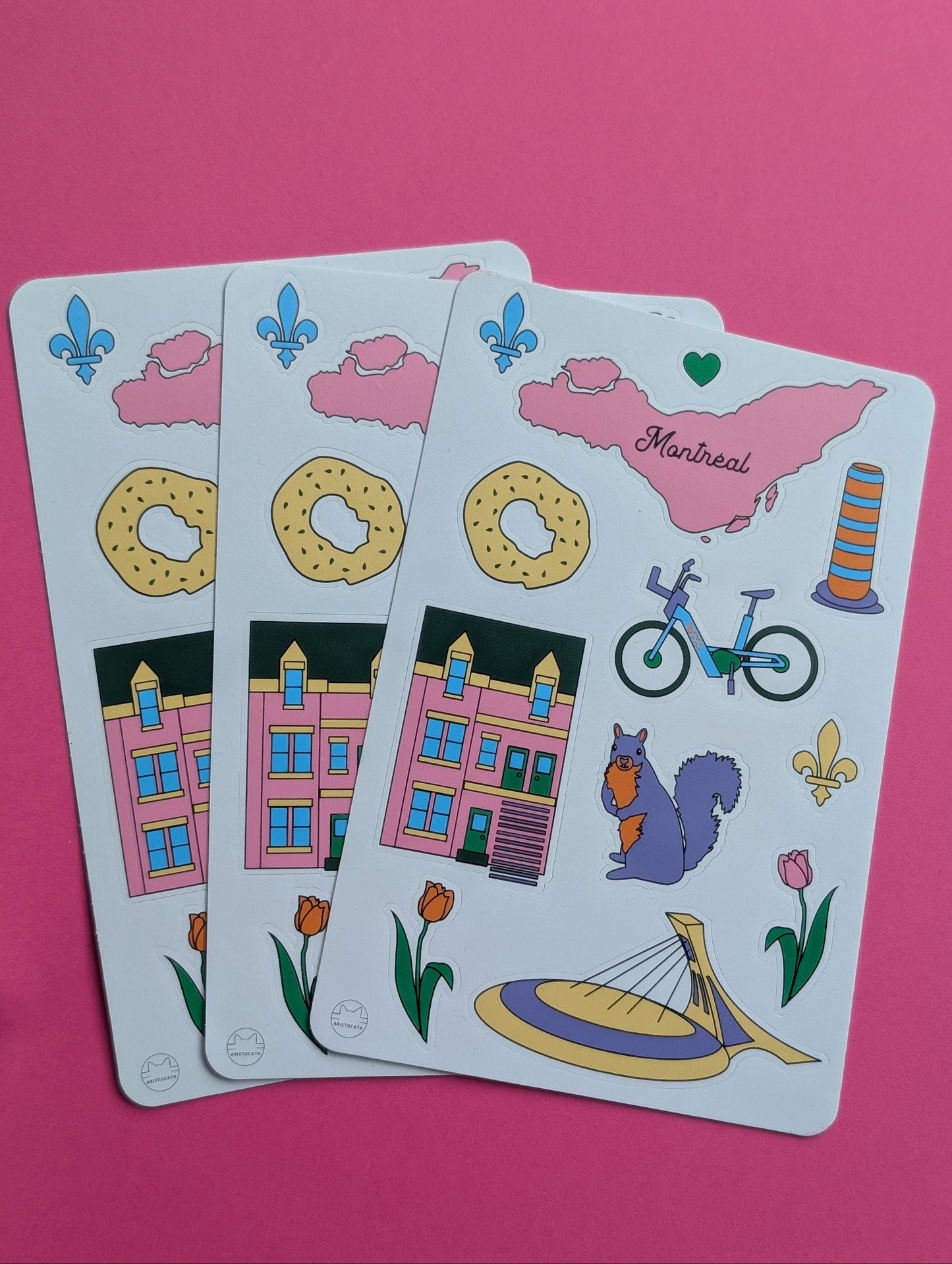 Montreal Stickers bagel mtl squirrel fleur de lis