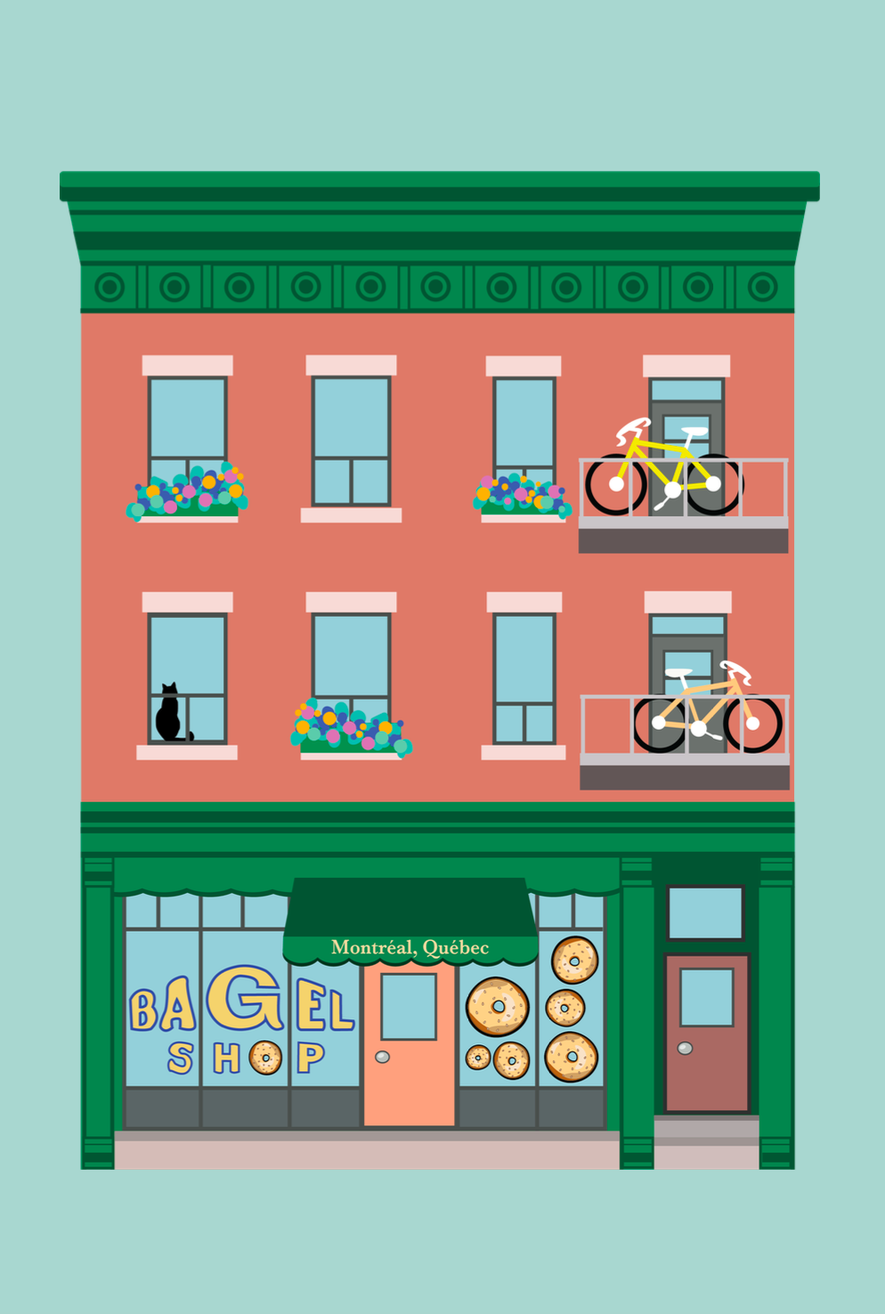Bagel Shop Postcard