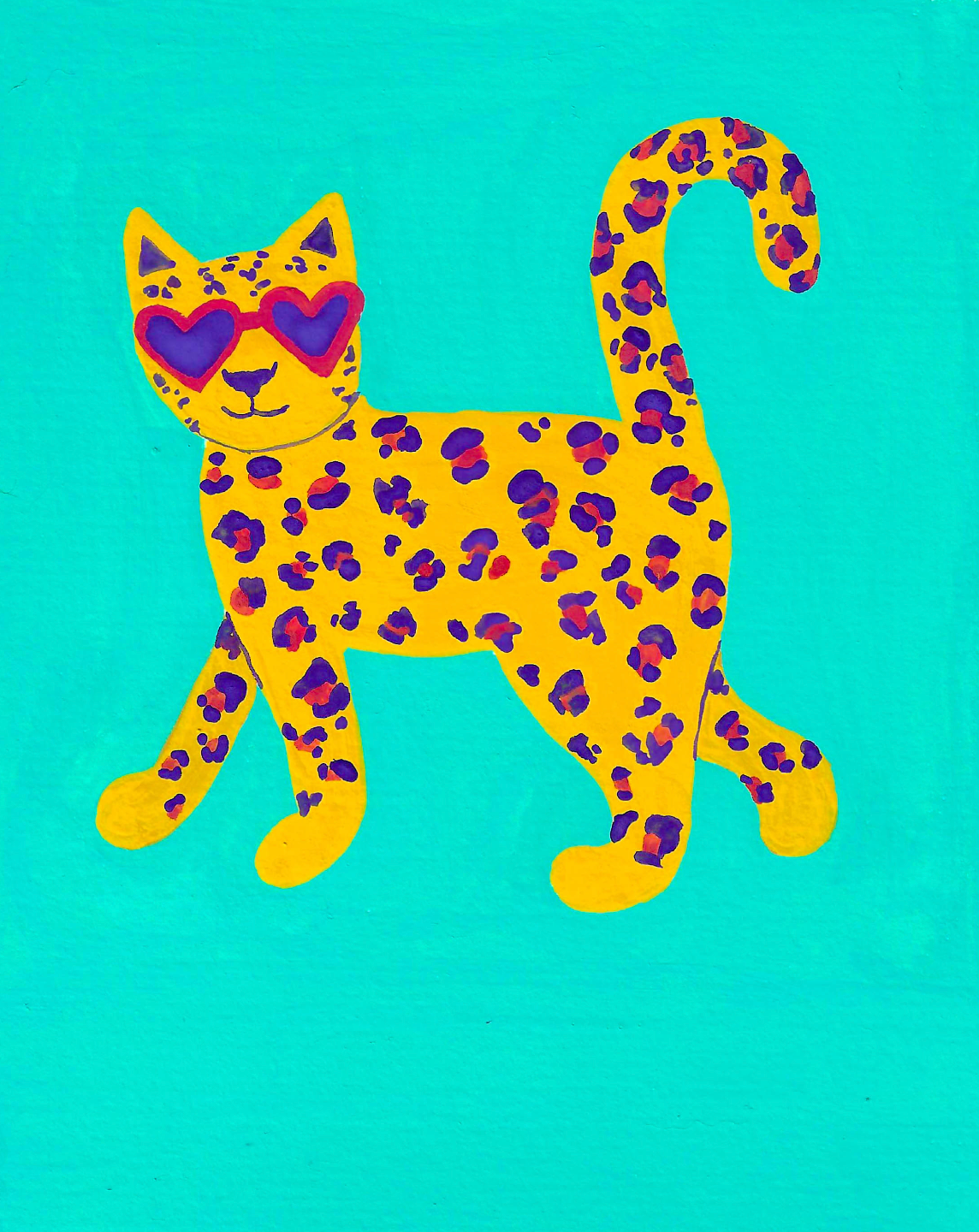Cool Leopard Miniature Greeting Card
