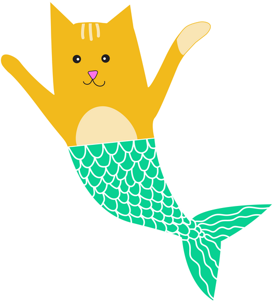 Turquoise Kitty Mermaid Sticker