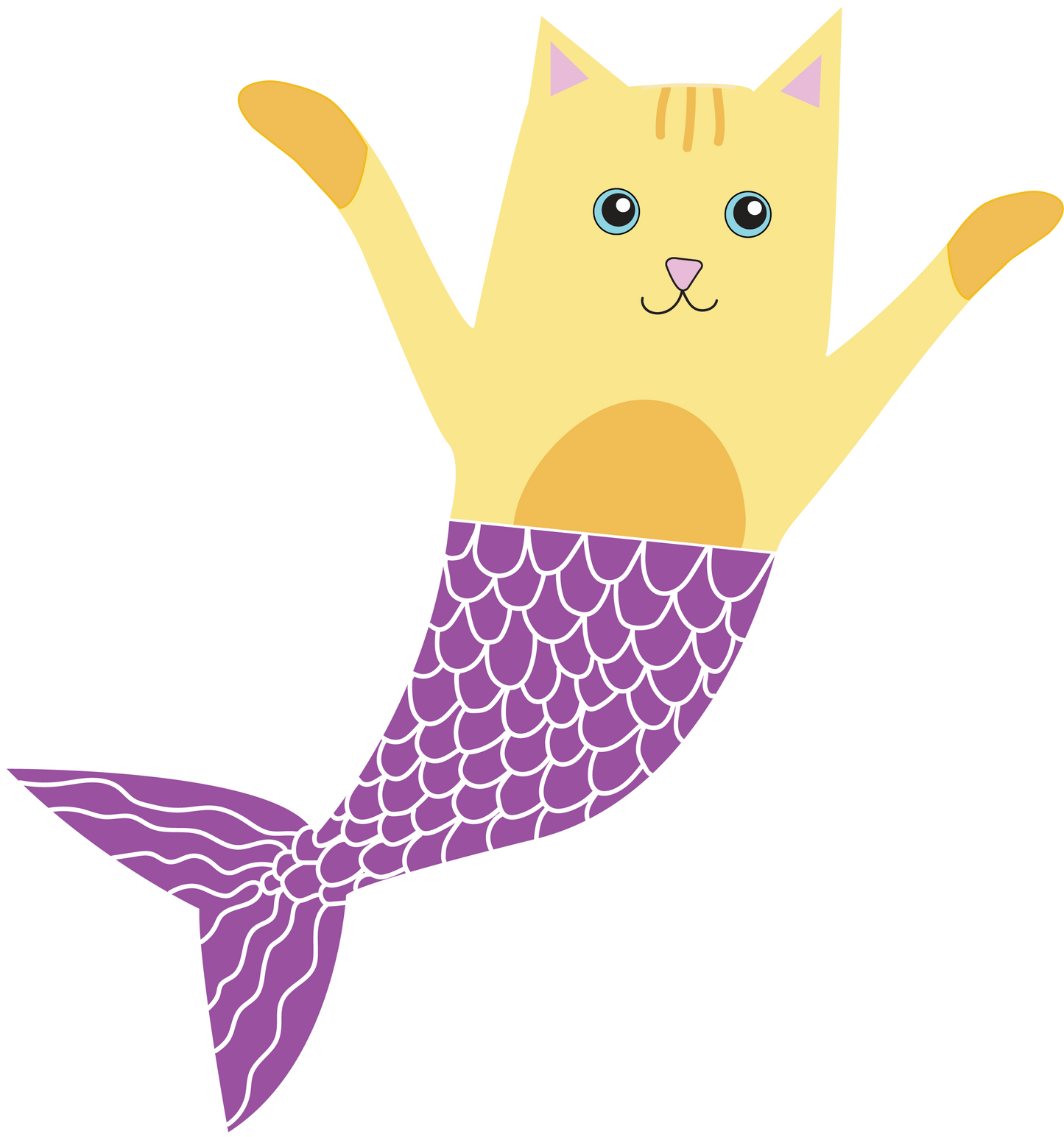 Purple Kitty Mermaid Sticker