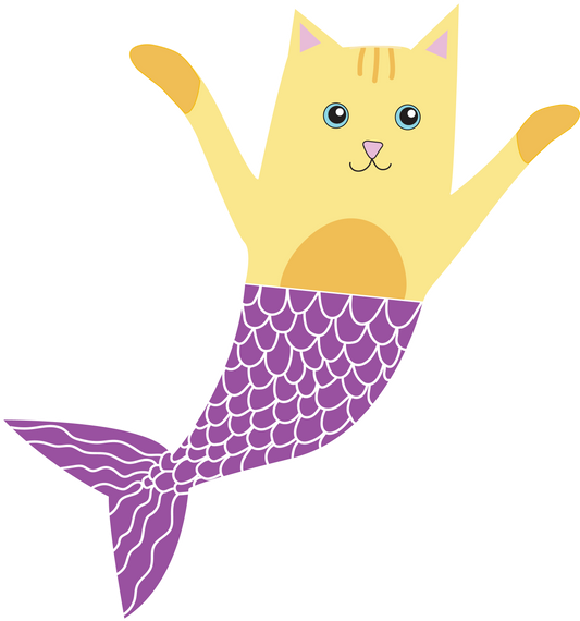 Purple Kitty Mermaid Sticker