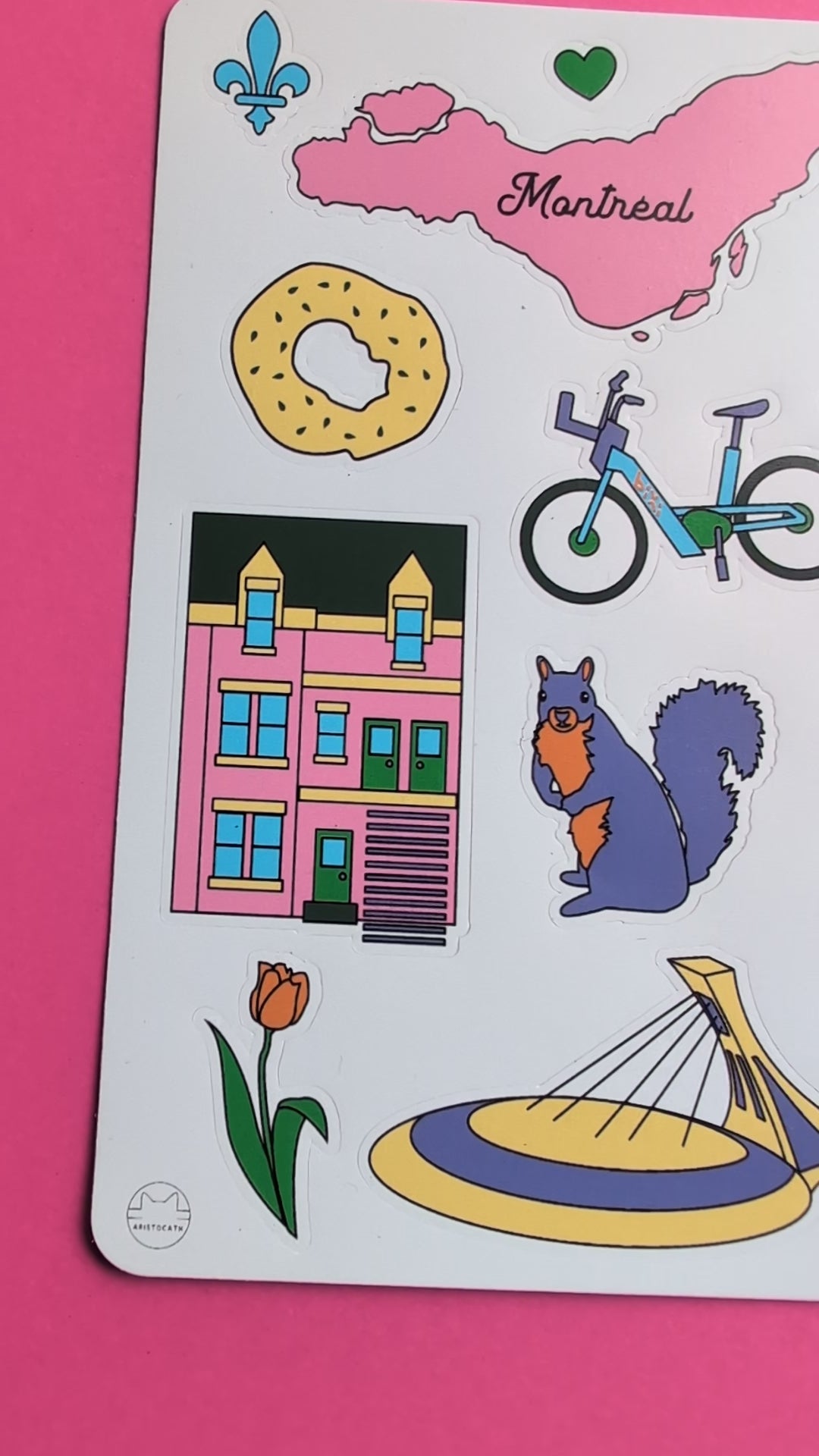 Montreal Stickers bagel mtl squirrel fleur de lis bixi