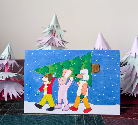 3 Amis et 1 Sapin Greeting Card