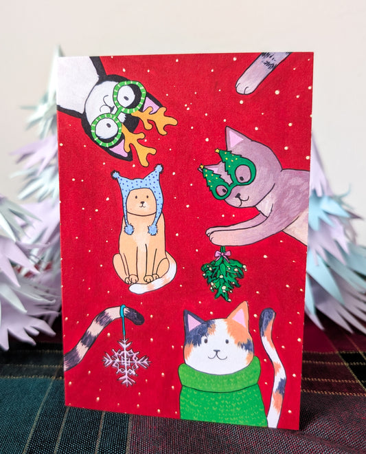 Christmas Cats Greeting Card
