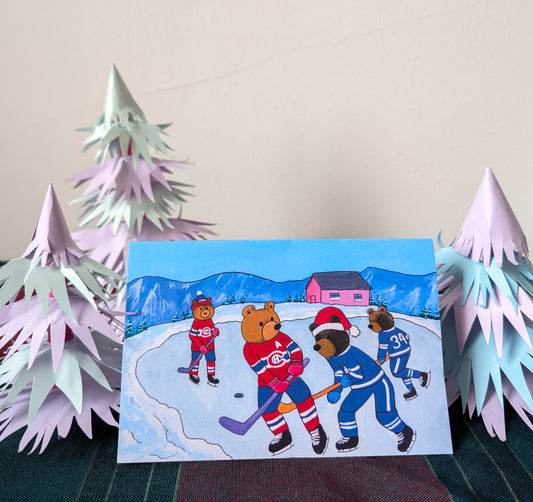 Hockey Bears Greeting Card